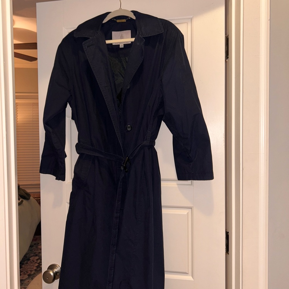 Navy London fog coat